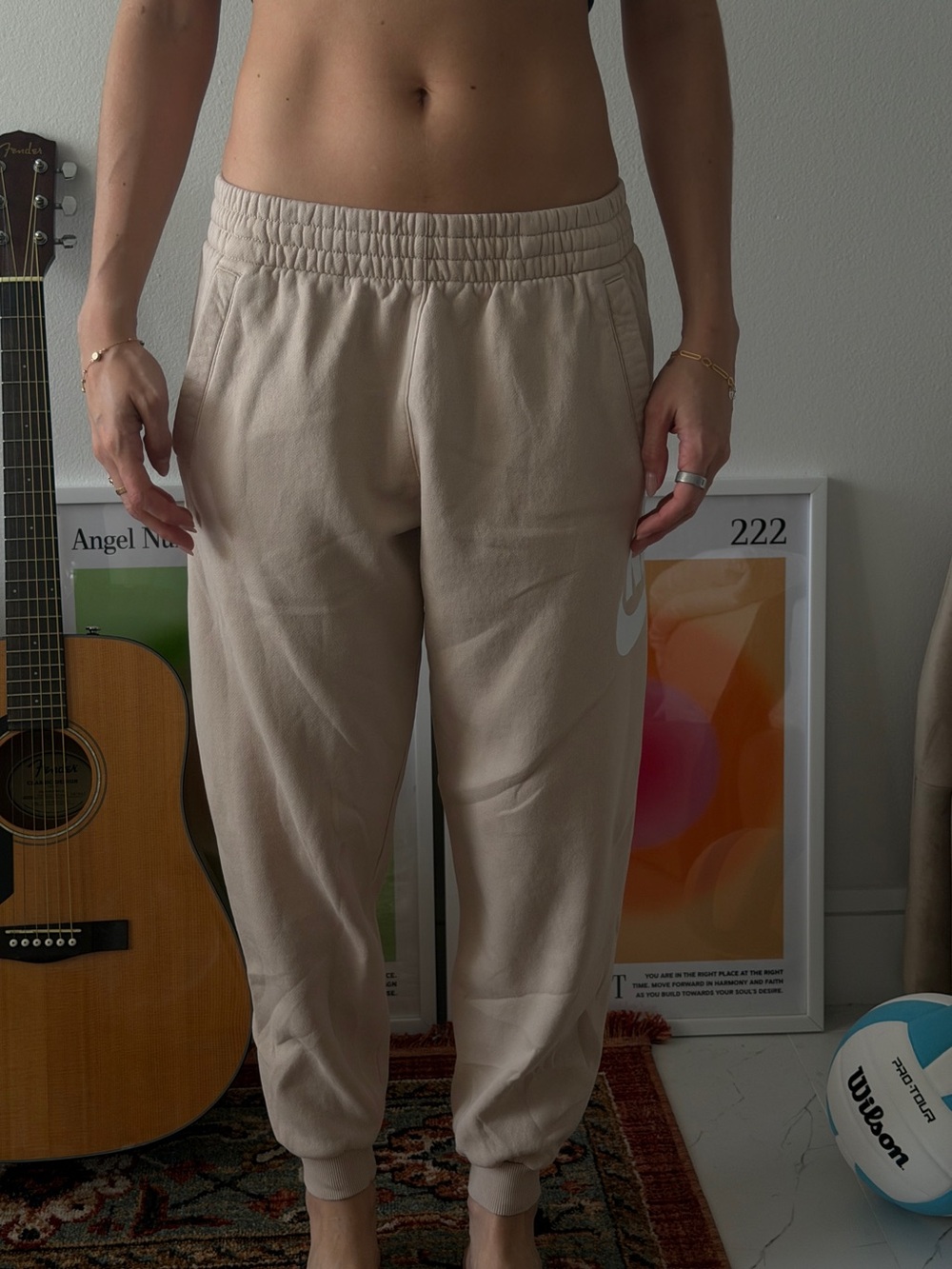Nike Beige Jogger Sweatpants